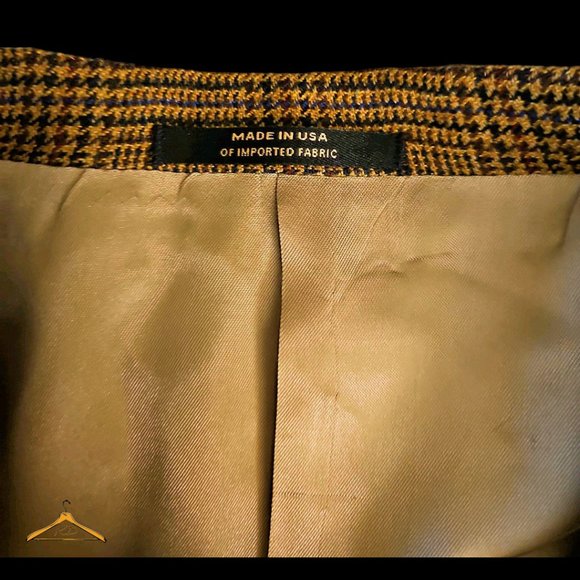Hart Schaffner Marx Sports Coat - 46R, Tan, Glen Plaid, NWOT - Picture 10 of 13
